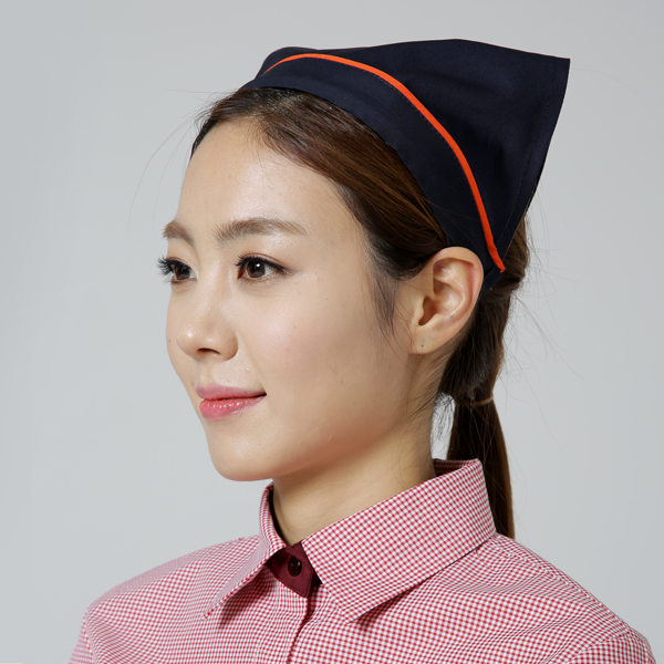 머리띠 스카프 / 곤오렌지줄